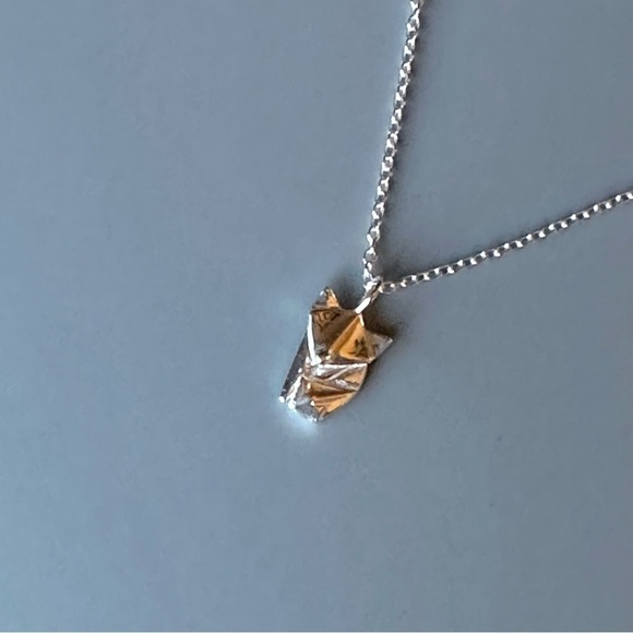 Sterling Silver Origami Fox Necklace - Picture 3 of 9